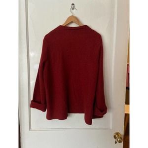 Sigrid Olsen Sport Womens 100% Lambswool Cardigan Sweater Red Size Medium